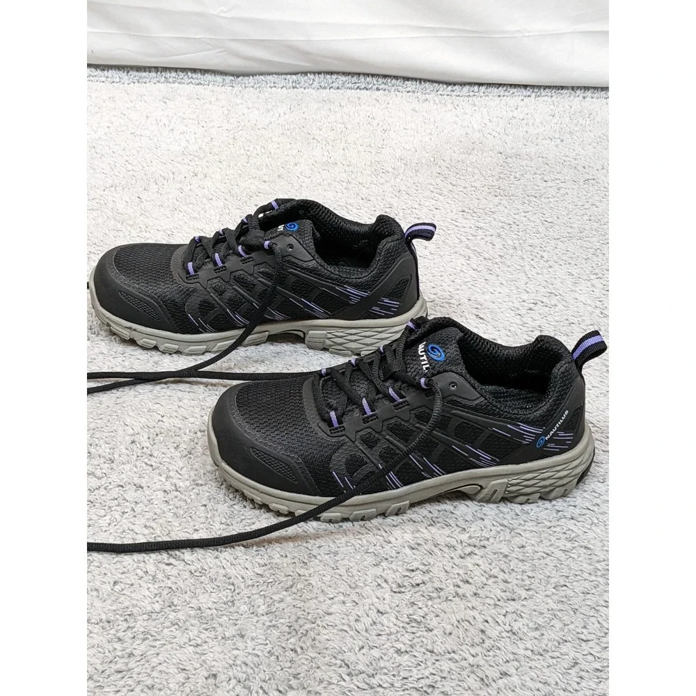 Nautilus Stratus‎ Black & Purple Womens Composite Toe Safety Sneakers Shoes 7W
